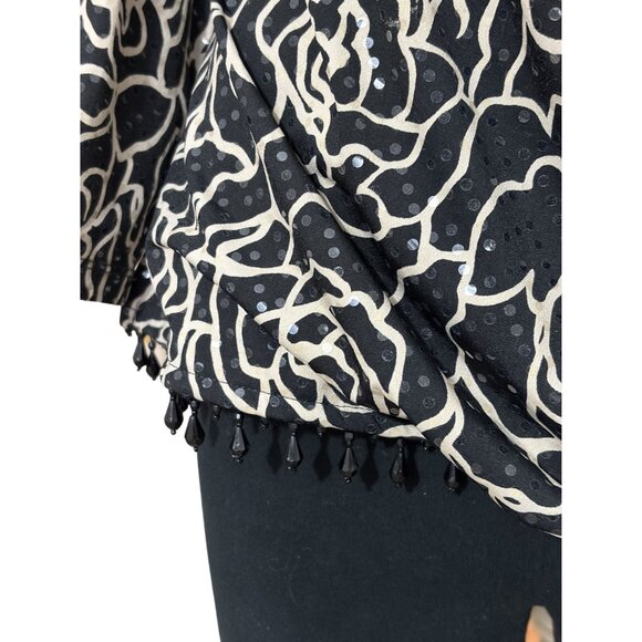 MSK Blouse with Beaded Tassels Size L - Picture 3 of 4